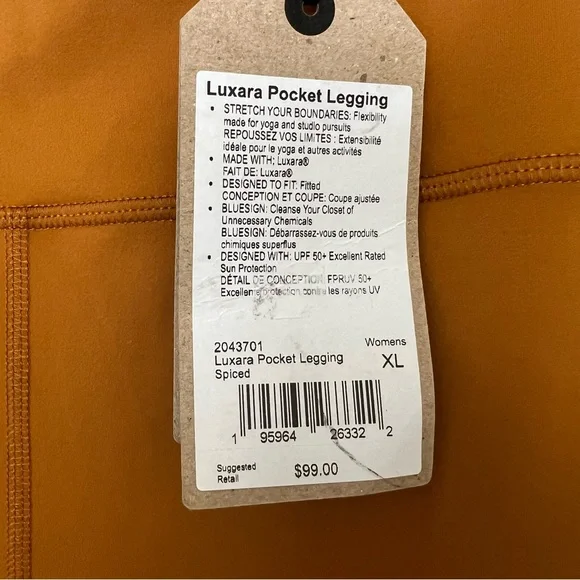 NWT Prana Luxara Pocket leggings gold XL - Picture 3 of 5